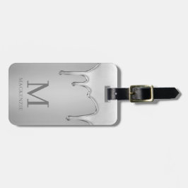 Etiqueta De Bagagem Monograma de Metal Líquido Quente com Pingos de Cr