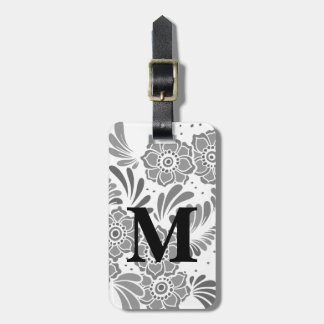 Etiqueta De Bagagem Monograma de Na moda Girly Viagem Elegante Moderno