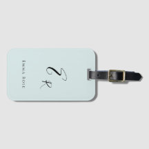 Monograma de Nome Minimalista Elegante Verde Menta