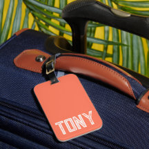 Monograma de Nome Personalizado de Coral Sólido