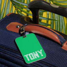 Monograma de Nome Personalizado Verde da Apple Sól