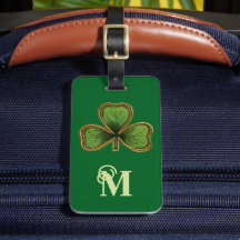 Monograma de Shamrock e Dia de São Patrício Verde 