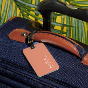 Etiqueta De Bagagem Monograma de viagem, rosa
