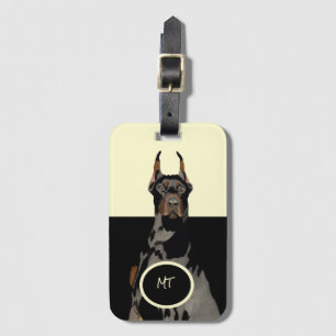 Etiqueta De Bagagem Monograma Doberman Pincher Classic