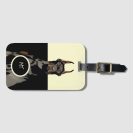 Etiqueta De Bagagem Monograma Doberman Pincher Classic