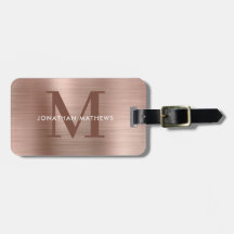 Monograma Dourado de Rosa Metálico Bruto Moderno