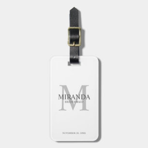 Etiqueta De Bagagem Monograma e nome da Bridesmaid Personalizada