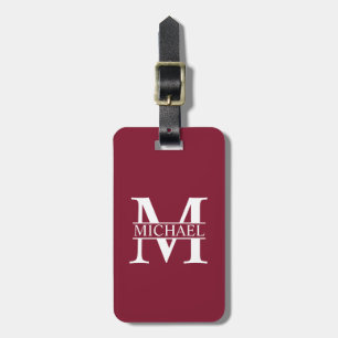 Etiqueta De Bagagem Monograma e Nome Personalizados