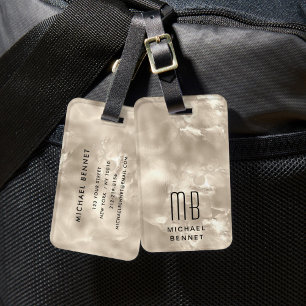 Etiqueta De Bagagem Monograma elegante