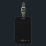 Etiqueta De Bagagem Monograma Elegante Moderno e Branco Negro<br><div class="desc">Apresentando nossa Coleção de Monogramas Modernos Minimalistas Pretos e Brancos: adote simplicidade e sofisticação com nossos designs minimalistas, curados para elevar seu estilo sem esforço. Feita de olho na estética moderna, essa coleção apresenta designs negras e brancos elegantes, acentuados por monogramas personalizados. De papelaria chic a acessórios versáteis, nossa coleção...</div>