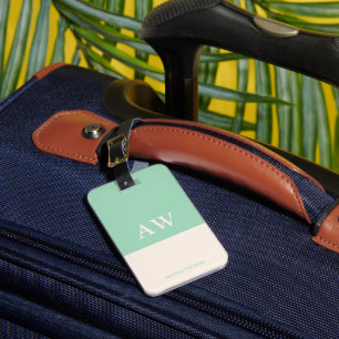Etiqueta De Bagagem Monograma elegante personalizado