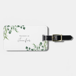 Etiqueta De Bagagem Monograma Eucalyptus Botanicals