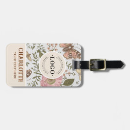 Etiqueta De Bagagem Monograma Floral Botânico de Flores Silvestres Mod