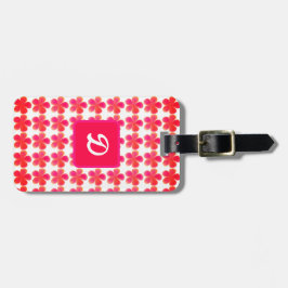 Etiqueta De Bagagem monograma floral moderno elegante