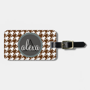 Etiqueta de Bagagem Monograma Houndstooth
