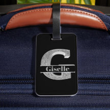 Monograma inicial do G Personalizado do Prata Nome