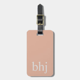 Etiqueta De Bagagem Monograma Inicial Rosa Simples