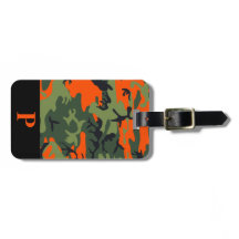 Monograma Laranja Caça Camo Camouflage Preto