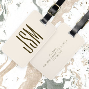 Etiqueta De Bagagem Monograma, Marca ou nome comercial Marrom esbran