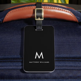 Etiqueta De Bagagem Monograma Minimal Moderno Personalizado