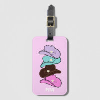 Monograma Moderno Pink da Pilha de Chapéu de Cowbo