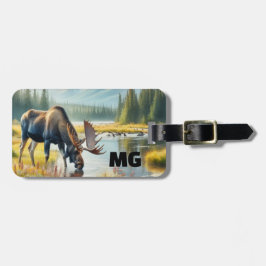 Etiqueta De Bagagem Monograma Moose Mens Viagem