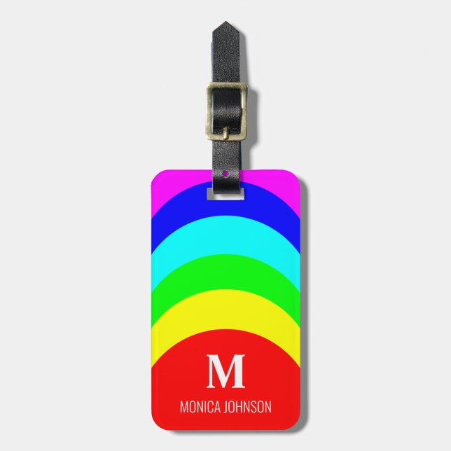 Etiqueta De Bagagem Monograma Nome personalizado Stribow (Frente Vertical)