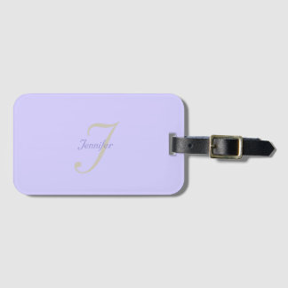 Etiqueta De Bagagem Monograma pastel elegante e simples