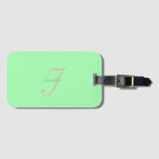 Etiqueta De Bagagem Monograma pastel elegante e simples