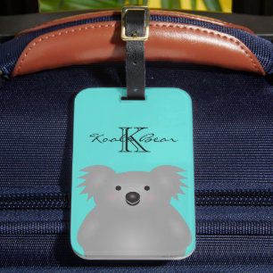 Etiqueta De Bagagem Monograma peluches bonito do urso de Koala do beb