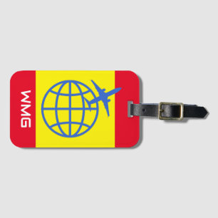 Etiqueta de bagagem monograma personalizada