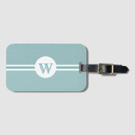 Etiqueta De Bagagem Monograma personalizado com estrutura redonda flor