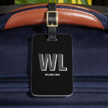 Monograma personalizado de Cinza e preto minimalis