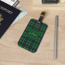 Etiqueta De Bagagem Monograma Personalizado de Clan Duncan Tartan da x