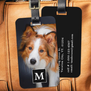 Etiqueta De Bagagem Monograma Personalizado de Pet Dog da Família Pers