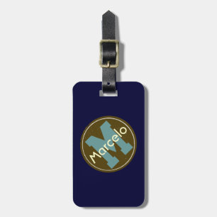 Etiqueta De Bagagem monograma personalizado de viagem
