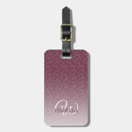 Etiqueta De Bagagem Monograma Personalizado do Nome do Ombre Glitter B