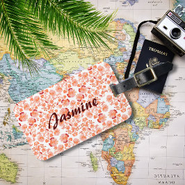 Etiqueta De Bagagem Monograma Personalizado do Padrão Floral Lehenga C