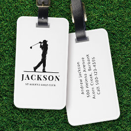 Etiqueta De Bagagem Monograma Personalizado Golfer