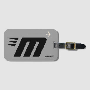 Etiqueta De Bagagem monograma personalizado inicial