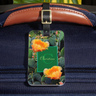 Etiqueta De Bagagem Monograma Personalizado Laranja Pera-Pera-Pera