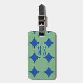 Etiqueta De Bagagem Monograma Personalizado Moderno Ponto, Personaliza