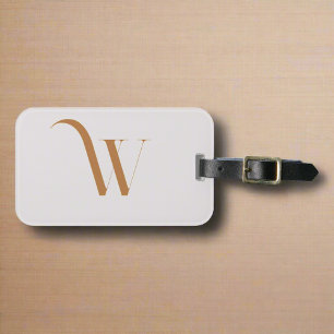 Etiqueta De Bagagem Monograma Personalizado Nome Inicial Tipografia Ca