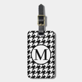 Etiqueta De Bagagem Monograma RF Black Houndstooth
