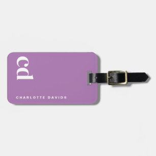 Etiqueta De Bagagem Monograma roxo