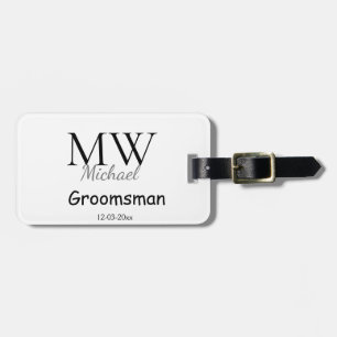 Etiqueta De Bagagem monograma simples personalizado nome padrinho mini