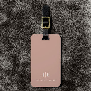 Etiqueta De Bagagem Monograma Simples Profissional Elegante Minimalist