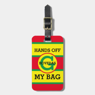 Etiqueta De Bagagem Monograma tira o texto da minha bolsa em verde ama