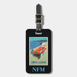 Etiqueta De Bagagem Monograma Viagens vintage Cote d'Azur France Racec