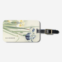 Monograma Vintage Japonês Iris Flower Luartigo